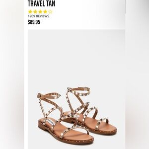 Steve Madden Travel Tan Studded Sandals